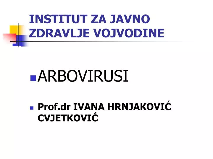 institut za javno zdravlje vojvodine