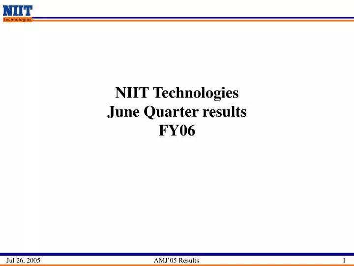 niit technologies june quarter results fy06