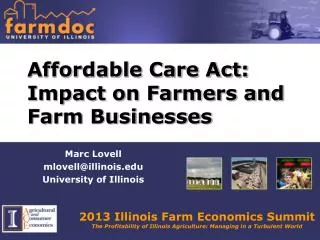 Affordable Care Act: Impact on Farmers and Farm Businesses