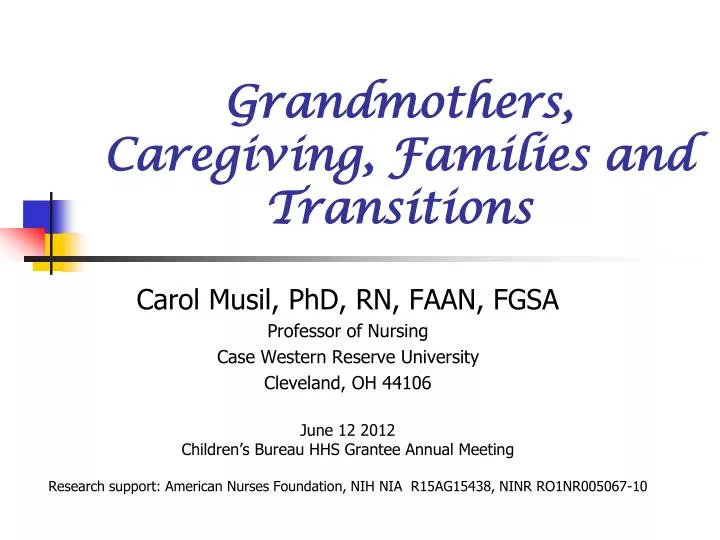 grandmothers caregiving families and transitions
