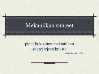 mekaniikan suureet