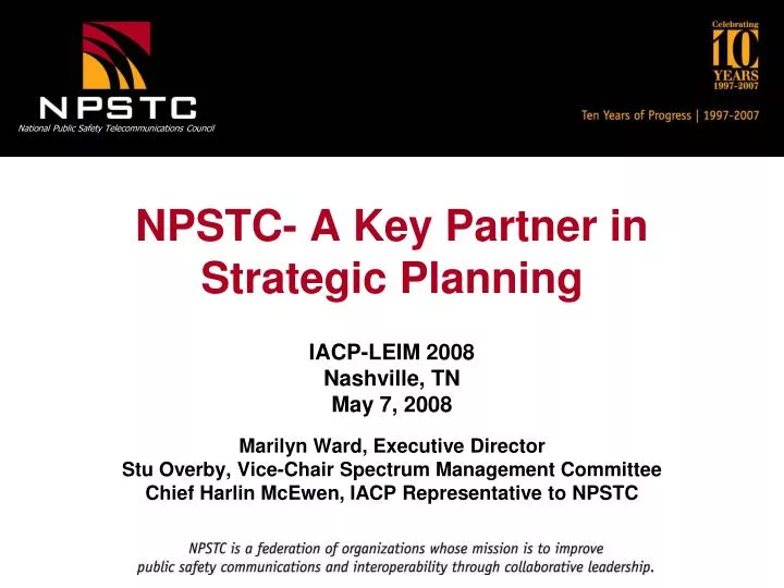 npstc a key partner in strategic planning