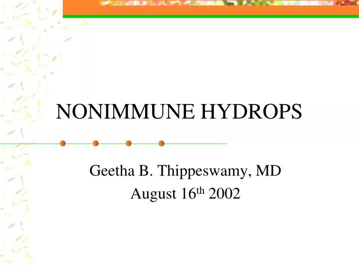 nonimmune hydrops