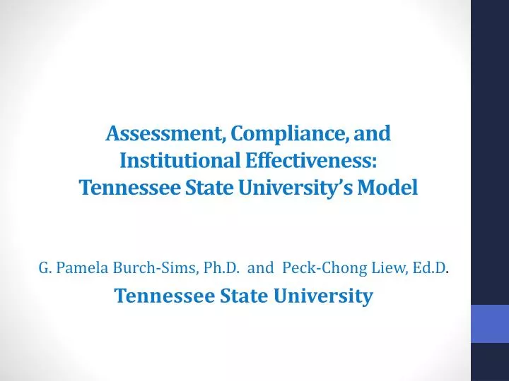 assessment compliance and institutional effectiveness tennessee state university s model