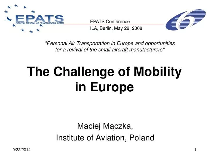 the challenge of mobility in europe