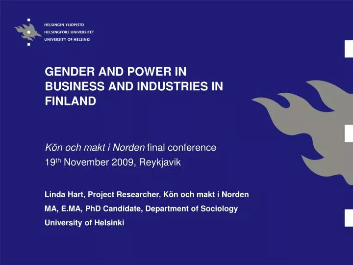 gender and power in business and industries in finland