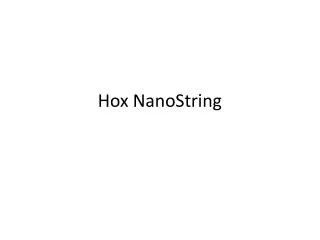 Hox NanoString
