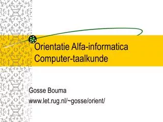 orientatie alfa informatica computer taalkunde