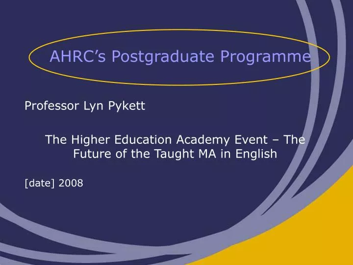 ahrc s postgraduate programme