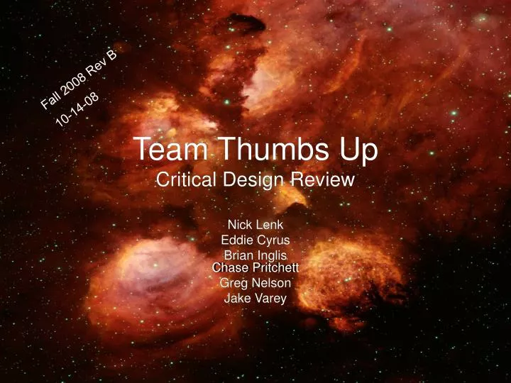 team thumbs up critical design review