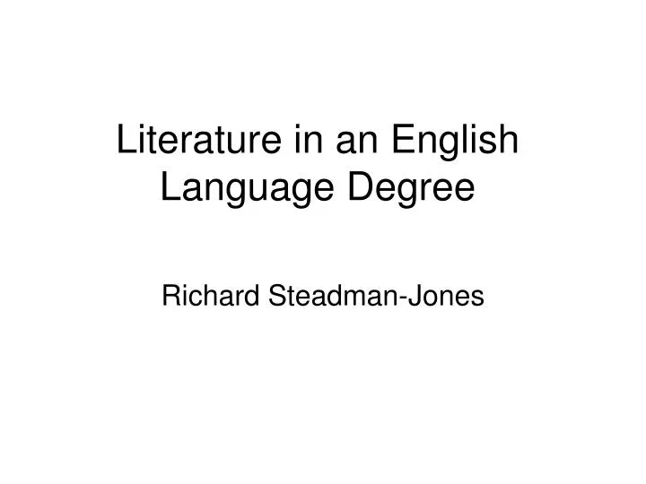 literature in an english language degree