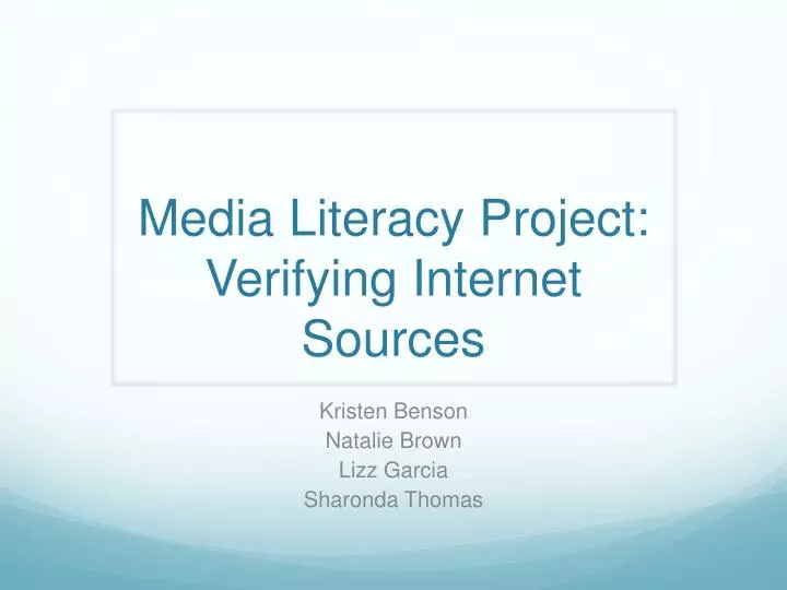 media literacy project verifying internet sources