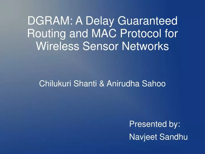 dgram a delay guaranteed routing and mac protocol for wireless sensor networks