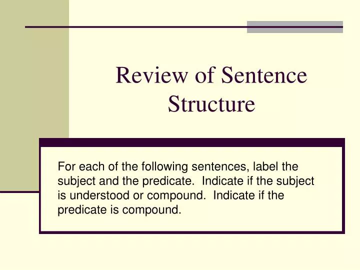 review of sentence structure