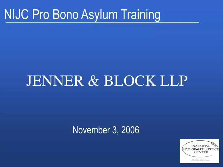 nijc pro bono asylum training