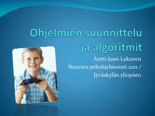 ohjelmien suunnittelu ja algoritmit