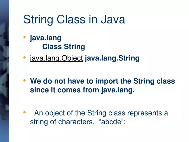 string class in java