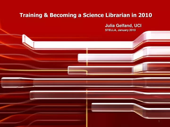 training becoming a science librarian in 2010