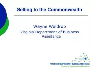 Selling to the Commonwealth