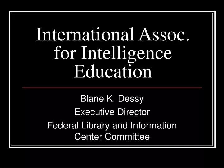 international assoc for intelligence education