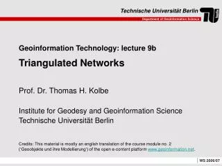 Geoinformation Technology: lecture 9b Triangulated Networks