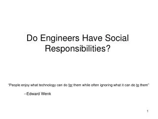 Do Engineers Have Social Responsibilities?