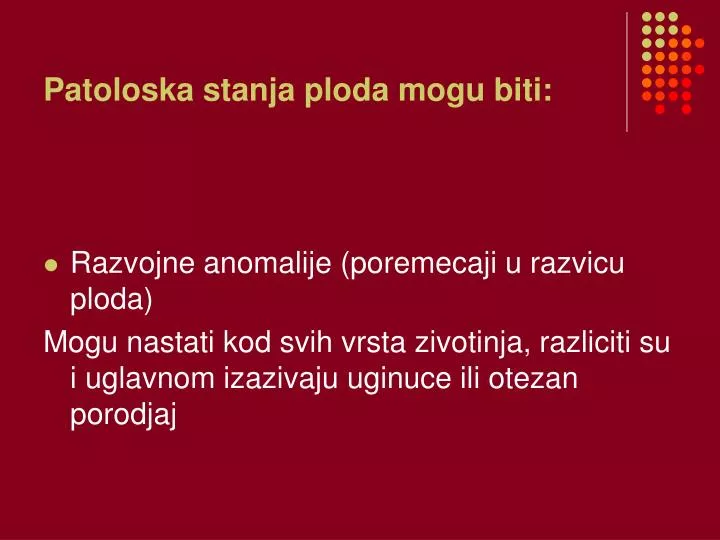 patoloska stanja ploda mogu biti