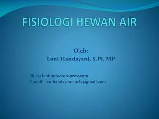 fisiologi hewan air