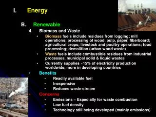 Energy Renewable Biomass and Waste