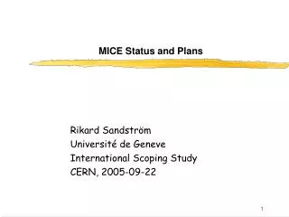 MICE Status and Plans