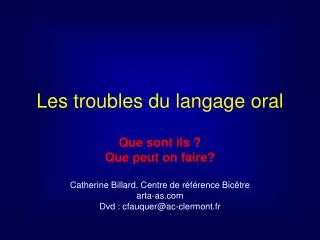 les troubles du langage oral