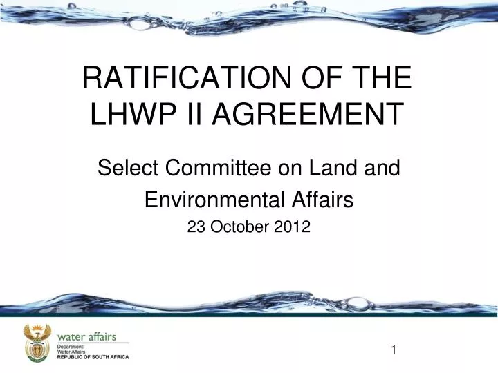select committee on land and environmental affairs 23 october 2012