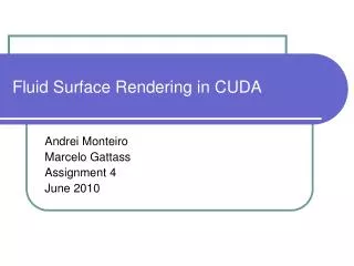 Fluid Surface Rendering in CUDA