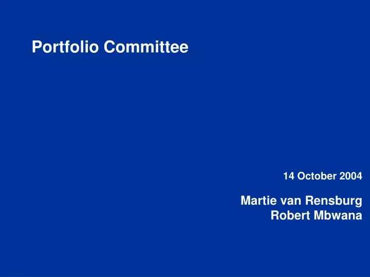 portfolio committee