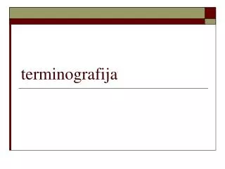 terminografija