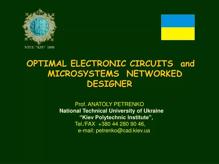 optimal electronic circuits and microsystems networked designer