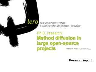 Ph.D. research: Method diffusion in large open-source projects