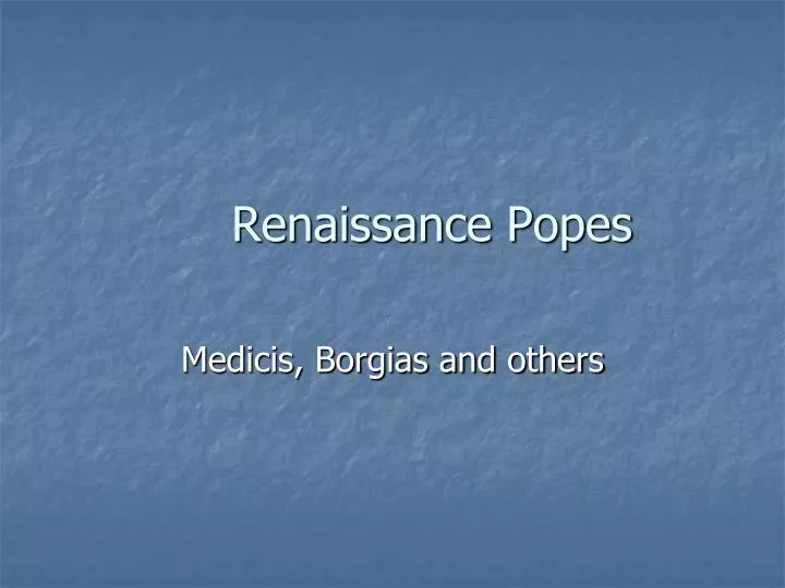 renaissance popes