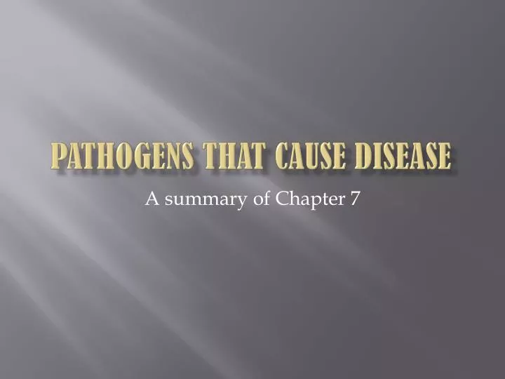 pathogens that cause disease
