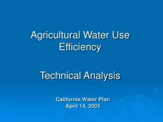California Water Plan April 14, 2005