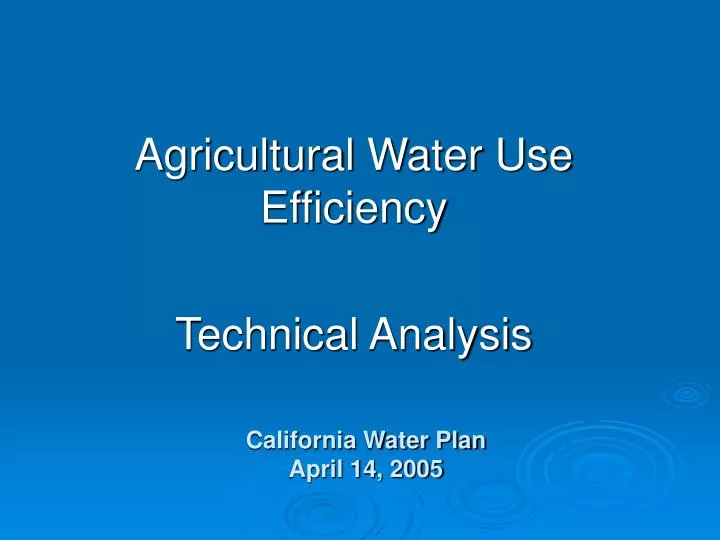 california water plan april 14 2005