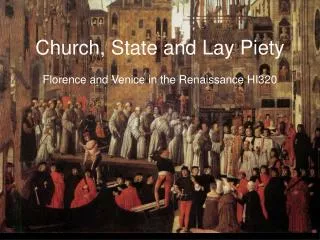 Church, State and Lay Piety