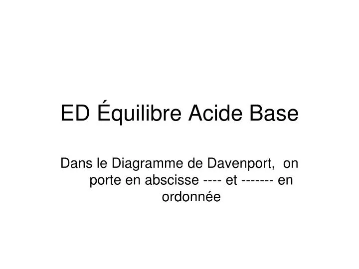 ed quilibre acide base