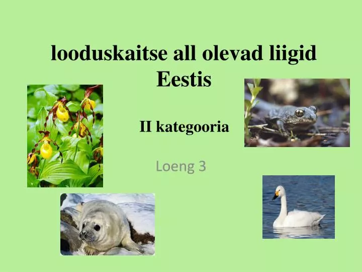 looduskaitse all olevad liigid eestis
