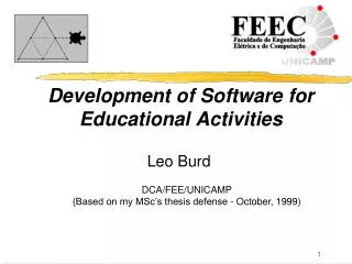 Development of Software f or Educat i onal Activities