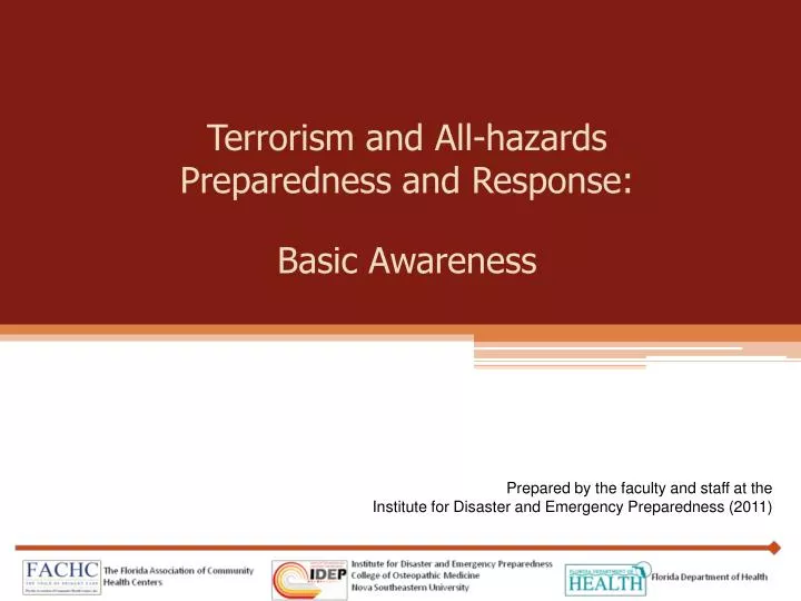 terrorism and all hazards preparedness and response basic awareness