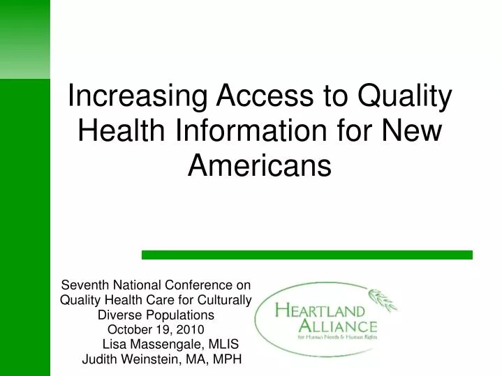 increasing access to quality health information for new americans