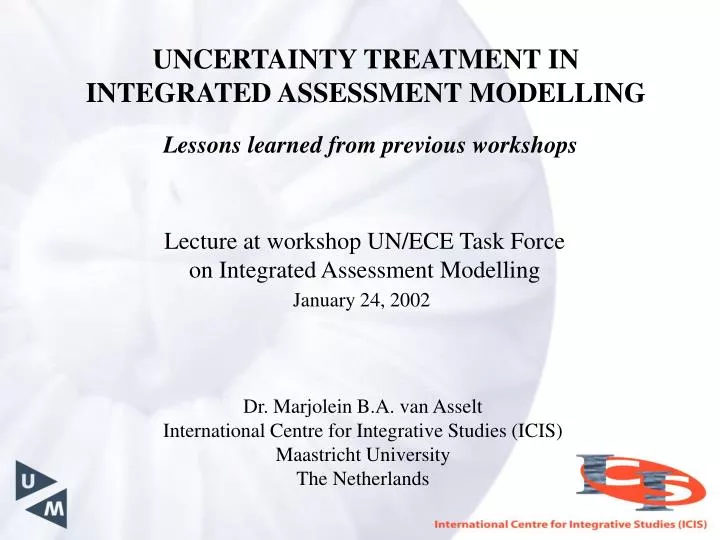 uncertainty treatment in integrated assessment modelling