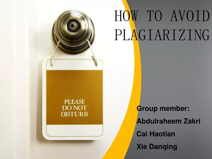 how to avoid plagiarizing