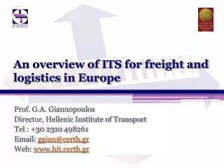 An overview of ITS for freight and logistics in Europe